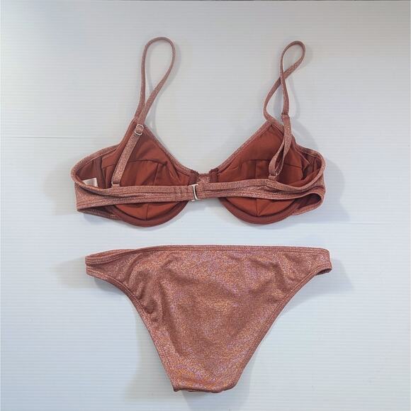 Xhilaration Shimmer Bikini Set – Rust Orange (Top M, Bottom S) - Picture 2 of 2